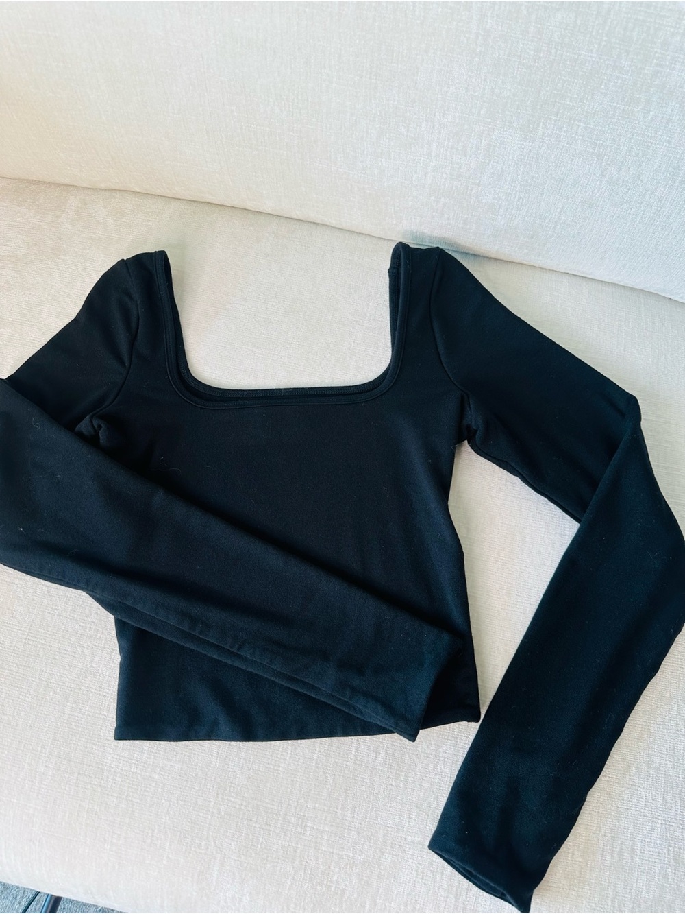 OH POLLY Black Long-Sleeve Scoop Neck Women's Top UK 6 US 2 - Picture 6 of 9